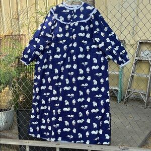 Lanz Of Salzburg Maltese Dog Print Flannel Pajama Size 1X